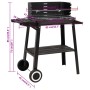 Holzkohlegrill mit schwarzen Stahlrädern von vidaXL, Grillen - Ref: Foro24-315386, Preis: 76,42 €, Rabatt: %