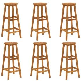Taburetes de cocina 6 unidades madera maciza de acacia de vidaXL, Sillas de jardín - Ref: Foro24-310287, Precio: 243,42 €, De...