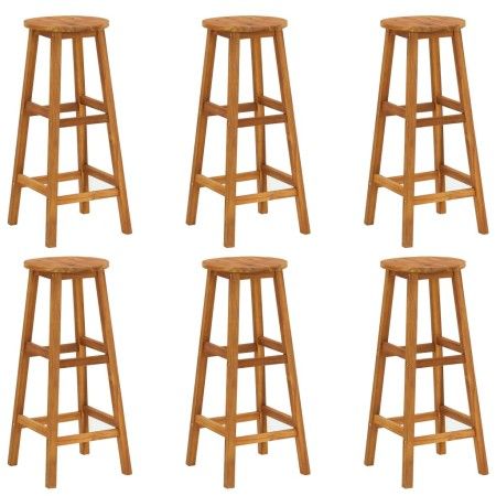 Kitchen stools 6 units solid acacia wood by vidaXL, Garden chairs - Ref: Foro24-310287, Price: 243,42 €, Discount: %