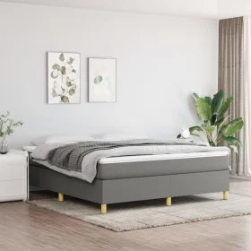 Box spring bed with dark gray fabric mattress 160x200 cm by vidaXL, Beds and slatted bases - Ref: Foro24-3144531, Price: 457,...