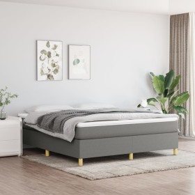 Cama box spring con colchón tela gris oscuro 160x200 cm de vidaXL, Camas y somieres - Ref: Foro24-3144531, Precio: 452,27 €, ...