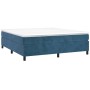 Box spring bed with dark blue velvet mattress 160x200 cm by vidaXL, Beds and slatted bases - Ref: Foro24-3144691, Price: 441,...