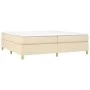 Box spring bed with cream fabric mattress 200x200 cm by vidaXL, Beds and slatted bases - Ref: Foro24-3144551, Price: 500,92 €...