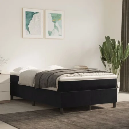 Box spring bed with black velvet mattress 120x200 cm by vidaXL, Beds and slatted bases - Ref: Foro24-3144671, Price: 348,99 €...
