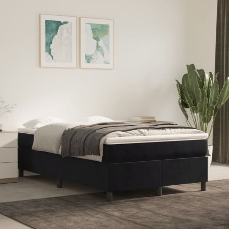 Boxspringbett mit schwarzer Samtmatratze 120x200 cm von vidaXL, Betten und Lattenroste - Ref: Foro24-3144671, Preis: 355,95 €...