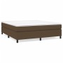 Cama box spring con colchón tela marrón oscuro 160x200 cm de vidaXL, Camas y somieres - Ref: Foro24-3144434, Precio: 457,76 €...