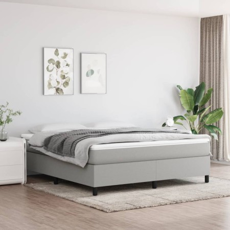 Box spring bed with light gray fabric mattress 180x200 cm by vidaXL, Beds and slatted bases - Ref: Foro24-3144439, Price: 497...