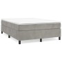 Box spring bed with light gray velvet mattress 140x200 cm by vidaXL, Beds and slatted bases - Ref: Foro24-3144681, Price: 388...