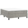 Box spring bed with light gray velvet mattress 140x200 cm by vidaXL, Beds and slatted bases - Ref: Foro24-3144681, Price: 388...