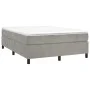 Box spring bed with light gray velvet mattress 140x200 cm by vidaXL, Beds and slatted bases - Ref: Foro24-3144681, Price: 382...