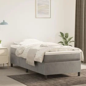 Box spring bed with light gray velvet mattress 80x200 cm by vidaXL, Beds and slatted bases - Ref: Foro24-3144645, Price: 258,...