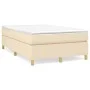 Box spring bed with cream fabric mattress 120x200 cm by vidaXL, Beds and slatted bases - Ref: Foro24-3144511, Price: 359,21 €...