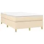 Box spring bed with cream fabric mattress 120x200 cm by vidaXL, Beds and slatted bases - Ref: Foro24-3144511, Price: 359,21 €...