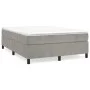 Box spring bed with light gray velvet mattress 140x190 cm by vidaXL, Beds and slatted bases - Ref: Foro24-3144675, Price: 432...