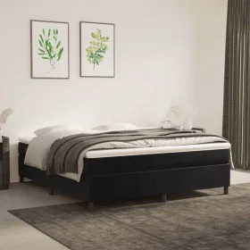 Cama box spring con colchón terciopelo negro 180x200 cm de vidaXL, Camas y somieres - Ref: Foro24-3144695, Precio: 463,31 €, ...