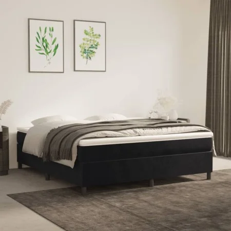 Box spring bed with black velvet mattress 180x200 cm by vidaXL, Beds and slatted bases - Ref: Foro24-3144695, Price: 463,31 €...