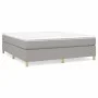 Box spring bed with light gray fabric mattress 160x200 cm by vidaXL, Beds and slatted bases - Ref: Foro24-3144530, Price: 458...