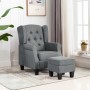 Sessel mit Fußhocker aus hellgrauem Stoff von vidaXL, Sessel - Ref: Foro24-320151, Preis: 312,20 €, Rabatt: %