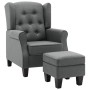 Sessel mit Fußhocker aus hellgrauem Stoff von vidaXL, Sessel - Ref: Foro24-320151, Preis: 312,20 €, Rabatt: %
