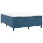 Cama box spring con colchón terciopelo azul oscuro 140x190 cm de vidaXL, Camas y somieres - Ref: Foro24-3144679, Precio: 378,...