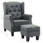 Sessel mit Fußhocker aus hellgrauem Stoff von vidaXL, Sessel - Ref: Foro24-320151, Preis: 312,20 €, Rabatt: %