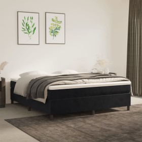 Boxspringbett mit schwarzer Samtmatratze 160x200 cm von vidaXL, Betten und Lattenroste - Ref: Foro24-3144689, Preis: 453,56 €...