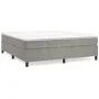 Box spring bed with light gray velvet mattress 200x200 cm by vidaXL, Beds and slatted bases - Ref: Foro24-3144699, Price: 500...
