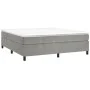 Box spring bed with light gray velvet mattress 200x200 cm by vidaXL, Beds and slatted bases - Ref: Foro24-3144699, Price: 500...