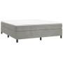 Cama box spring con colchón terciopelo gris claro 200x200 cm de vidaXL, Camas y somieres - Ref: Foro24-3144699, Precio: 500,0...