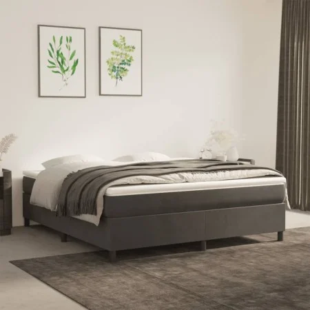 Box spring bed with dark gray velvet mattress 180x200 cm by vidaXL, Beds and slatted bases - Ref: Foro24-3144694, Price: 463,...