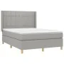 Cama box spring colchón y luces LED tela gris claro 140x200 cm de vidaXL, Camas y somieres - Ref: Foro24-3138877, Precio: 514...