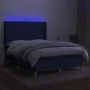 Box spring bed mattress and LED lights blue fabric 140x200 cm by vidaXL, Beds and slatted bases - Ref: Foro24-3138883, Price:...