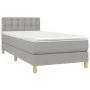 Box spring bed with light gray fabric mattress 90x200 cm by vidaXL, Beds and slatted bases - Ref: Foro24-3140905, Price: 294,...