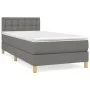 Box spring bed with dark gray fabric mattress 90x200 cm by vidaXL, Beds and slatted bases - Ref: Foro24-3140906, Price: 300,6...