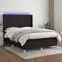 Cama box spring colchón y luces LED tela negro 140x200 cm de vidaXL, Camas y somieres - Ref: Foro24-3138879, Precio: 524,08 €...
