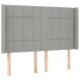 Boxspringbettmatratze und LED-Leuchten hellgrauer Stoff 140x190 cm von vidaXL, Betten und Lattenroste - Ref: Foro24-3138869, ...