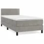 Box spring bed with light gray velvet mattress 100x200 cm by vidaXL, Beds and slatted bases - Ref: Foro24-3141227, Price: 296...