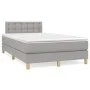 Box spring bed with light gray fabric mattress 120x200 cm by vidaXL, Beds and slatted bases - Ref: Foro24-3140921, Price: 374...