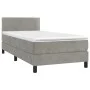 Cama box spring con colchón terciopelo gris claro 90x190 cm de vidaXL, Camas y somieres - Ref: Foro24-3141215, Precio: 282,57...