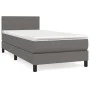 Box spring bed with gray synthetic leather mattress 90x200 cm by vidaXL, Beds and slatted bases - Ref: Foro24-3140985, Price:...