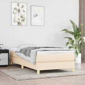 Cream fabric bed frame 90x200 cm by vidaXL, Beds and slatted bases - Ref: Foro24-3120587, Price: 67,75 €, Discount: %