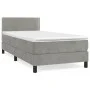 Box spring bed with light gray velvet mattress 90x190 cm by vidaXL, Beds and slatted bases - Ref: Foro24-3141221, Price: 277,...