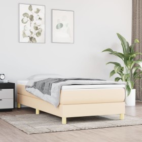 Estructura de cama de tela color crema 90x190 cm de vidaXL, Camas y somieres - Ref: Foro24-3120579, Precio: 75,61 €, Descuent...
