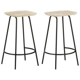 Kitchen stools, 2 units, solid mango wood by vidaXL, Kitchen stools - Ref: Foro24-320647, Price: 151,18 €, Discount: %
