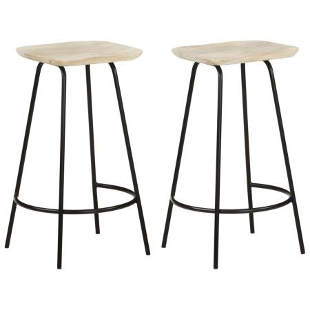 Taburetes de cocina 2 unidades madera maciza de mango de vidaXL, Taburetes de cocina - Ref: Foro24-320647, Precio: 151,07 €, ...