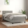 Box spring bed with light gray velvet mattress 100x200 cm by vidaXL, Beds and slatted bases - Ref: Foro24-3141287, Price: 299...