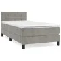 Box spring bed with light gray velvet mattress 100x200 cm by vidaXL, Beds and slatted bases - Ref: Foro24-3141287, Price: 299...