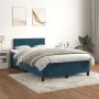 Cama box spring con colchón terciopelo azul oscuro 120x200 cm de vidaXL, Camas y somieres - Ref: Foro24-3141297, Precio: 399,...