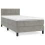 Box spring bed with light gray velvet mattress 80x200 cm by vidaXL, Beds and slatted bases - Ref: Foro24-3141269, Price: 283,...