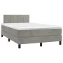 Box spring bed with light gray velvet mattress 120x200 cm by vidaXL, Beds and slatted bases - Ref: Foro24-3141293, Price: 374...